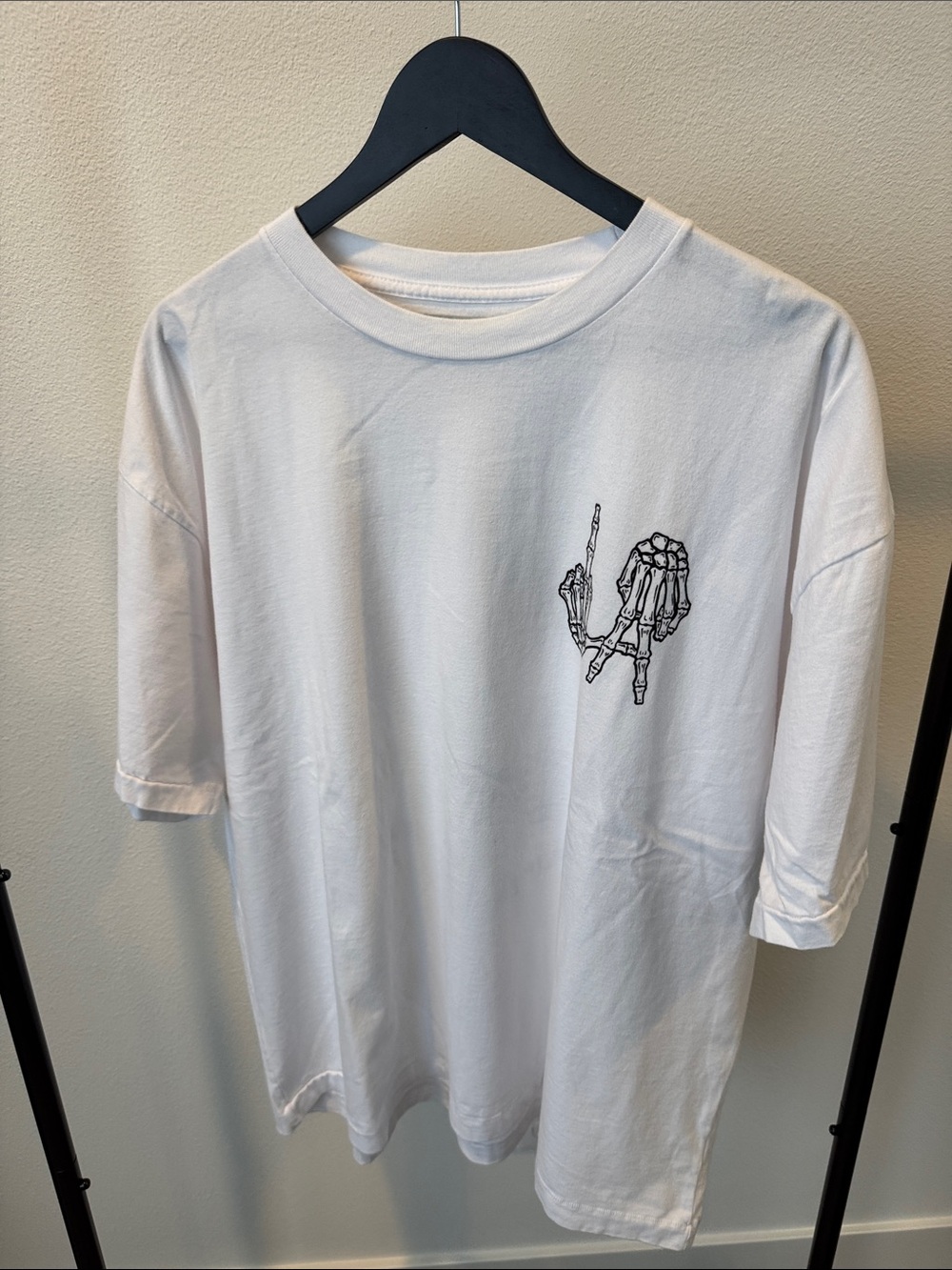 White Graphic Pocket-Print Short Sleeve Shirt, XL